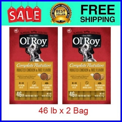 Ol' Roy Complete Nutrition Roasted Chicken & Rice Flavor Dry Dog Food 46lbx2Bag
