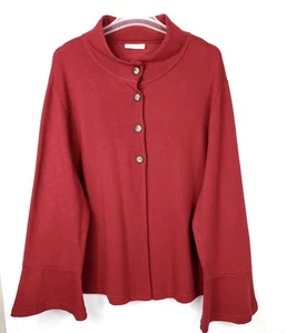 Bryn Walker EE. UU. Borgoña Cárdigan Blusa Botón Frontal Sudadera Talla Grande 2X - Imagen 1 de 7