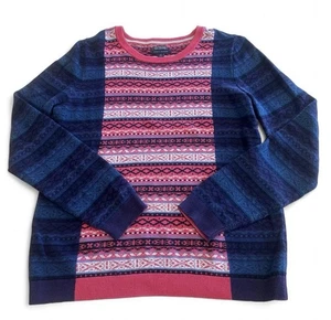 Rare Tommy Hilfiger L Colorblock Multicolor Striped Knit Sweater90s Y2K PIMA HTF - Picture 1 of 12