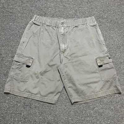 Ocean Pacific 男式工装短裤灰色弹性腰平前 L 码 — 第 1/4 张图片