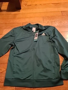 Adidas Youth Bomber Track Jacket M L XL Green Full Zipper Regular Fit NEW - Picture 1 of 6