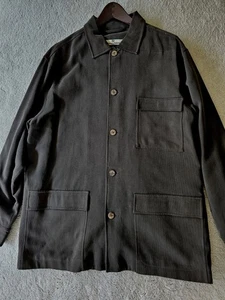 Tommy Bahama Herren kaffeebraun Seidenmischung 5 Knöpfe Freizeit Wanderjacke Gr. L - Bild 1 von 3