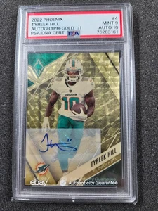 🌟 Tyreek Hill 2022 Panini Phoenix Gold Vinyl #1/1 Dolphins PSA 9 (AUTO-10) - Picture 1 of 2