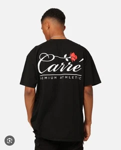Carré T-Shirt Size XL Black Short Sleeve Rose Print Streetwear Cotton Tee - Bild 1 von 5