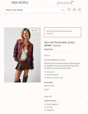 Free People Stars Psychedelic Butterfly Jacket FIRST  PHOTO IS STOCK PHOTO NEW - Image 1 of 4