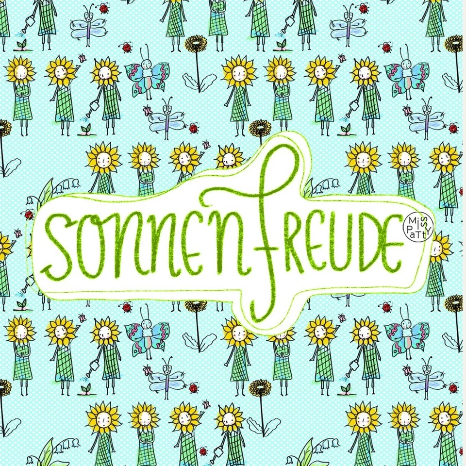 Baumwollstoff Bio Meterware "Sonnenfreude" -bunt- ab 50cm x 155cm - Bild 1 von 1