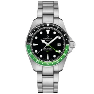 Certina DS Action GMT 41mm Green-Black Men's Watch C0329291105100 - Image 1 of 4