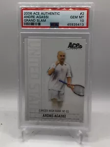 2006 Ace Authentic Grand Slam #2 Andre Agassi PSA 10 (Top Pop, Pop 2) - Picture 1 of 2