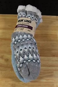 Calcetines de cabina forrados de felpa de chenilla difusa Muk Luks para mujer-2 Pr-azul claro-L/XL - Imagen 1 de 3