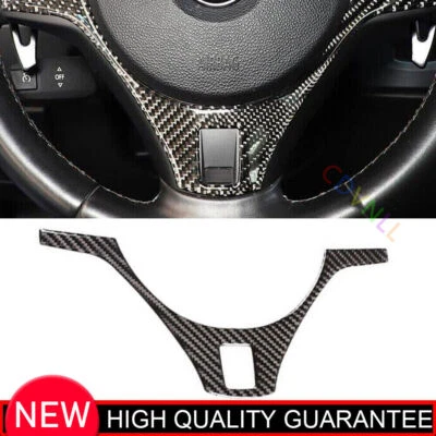 Cubierta de moldura de volante de fibra de carbono real para BMW M3 E90 2008-2013 2* Foto 1 de 4