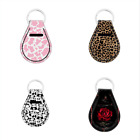Leopard Print Car Keychain, Round Pocket Key Ring, Exquisite Gift For Lady