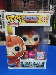 BEAST MAN FLOCKED FUNKO POP #539 VAULTED NYCC exclusive masters of the universe - Picture 1 of 7
