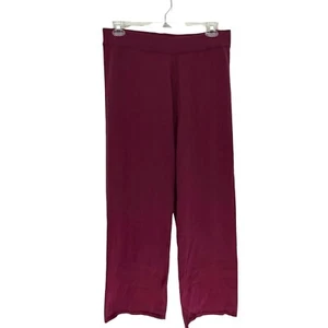 Anne Klein Knit Pants Women Size 1X Cotton Cashmere Merlot Wine New No Pockets - Picture 1 of 12