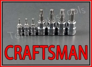 CRAFTSMAN HAND TOOLS 7pc 1/4 3/8 dr Torx / Star bit ratchet wrench socket set - Foto 1 di 3