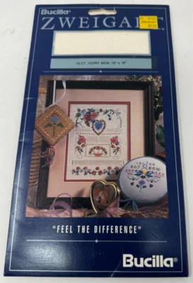 Bucilla Zweigart 18 Ct Ivory Aida 15" x 18" Vintage Cross Stitch Fabric 1995 NEW - Image 1 of 4