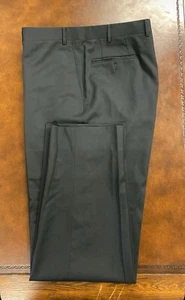 Canali Dress Pants Mens US 40x32 Black Straight Wool Tessuto - Picture 1 of 7