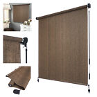 Roller Shade Blind Roll up w/ crank For Deck Porch Balcony Patio Light Filter