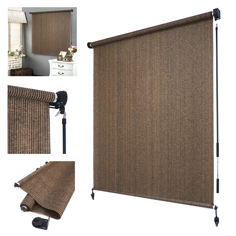 Persiana enrollable enrollable con manivela para terraza porche balcón patio filtro de luz Foto 1 de 1