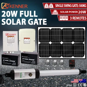 KENNER Full Solar Powered Automatic Remote Swing Gate Opener - Picture 1 of 8