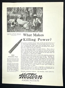 1925 Western Munition Vintage Print Ad Western Cartridge Co. Bull Bison Hunt - Bild 1 von 2