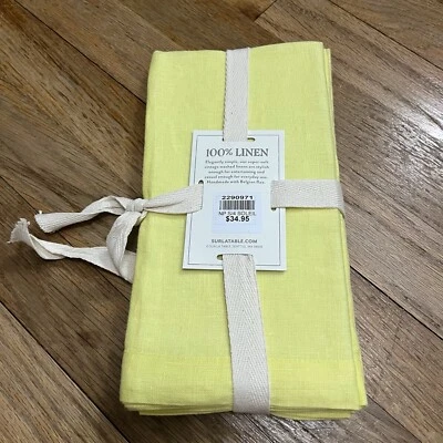 Sur La Table Washed Linen Napkins - Set of 4 - 20" x 20" Soleil Yellow NEW - Image 1 of 3