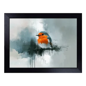 Robin Bird Painted Lap Tray Cushioned Padded TV Dinner Food Laptop Desk - Picture 1 of 4
