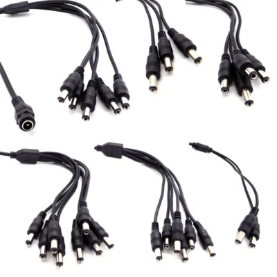 C4D Adaptador divisor de alimentación de CCTV CC cable de 2 a 8 vías para cámara de seguridad PSU 12V 9V