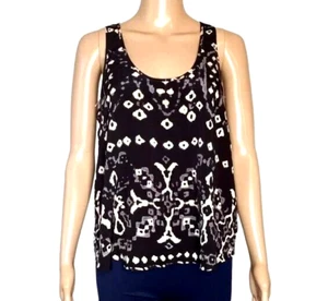 Twelfth Street by Cynthia Vincent Womens Top Size Medium Geometric Silky Tank - Picture 1 of 5