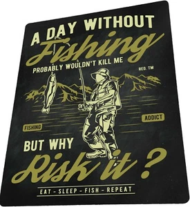 Retro Vintage Grandad Dad Fisherman Funny Fishing Metal Wall Sign Fathers Day - Picture 1 of 1