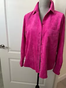 ZARA BARBIE-PINK FINE WALE CORDUROY SHIRT LADIES SMALL NWT - Picture 1 of 9