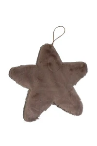 Star gray brown oth301 Christmas star 25x25 cm decorative faux fur pendant - Picture 1 of 1