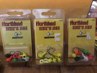 3 novos pacotes de equipamento de pesca Northland - Sink'n Jigs 1/4 boi cores sortidas - Imagem 1 de 3