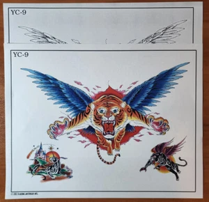 Vintage Spaulding & Rogers Pinky Yun Traditional Japanese Tattoo Flash Sheet YC9 - Picture 1 of 13
