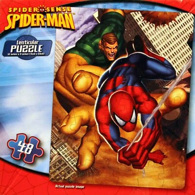 Rompecabezas lenticular Marvel Spider-Sense Spider-Man vs. Sandman (48 piezas) Foto 1 de 3