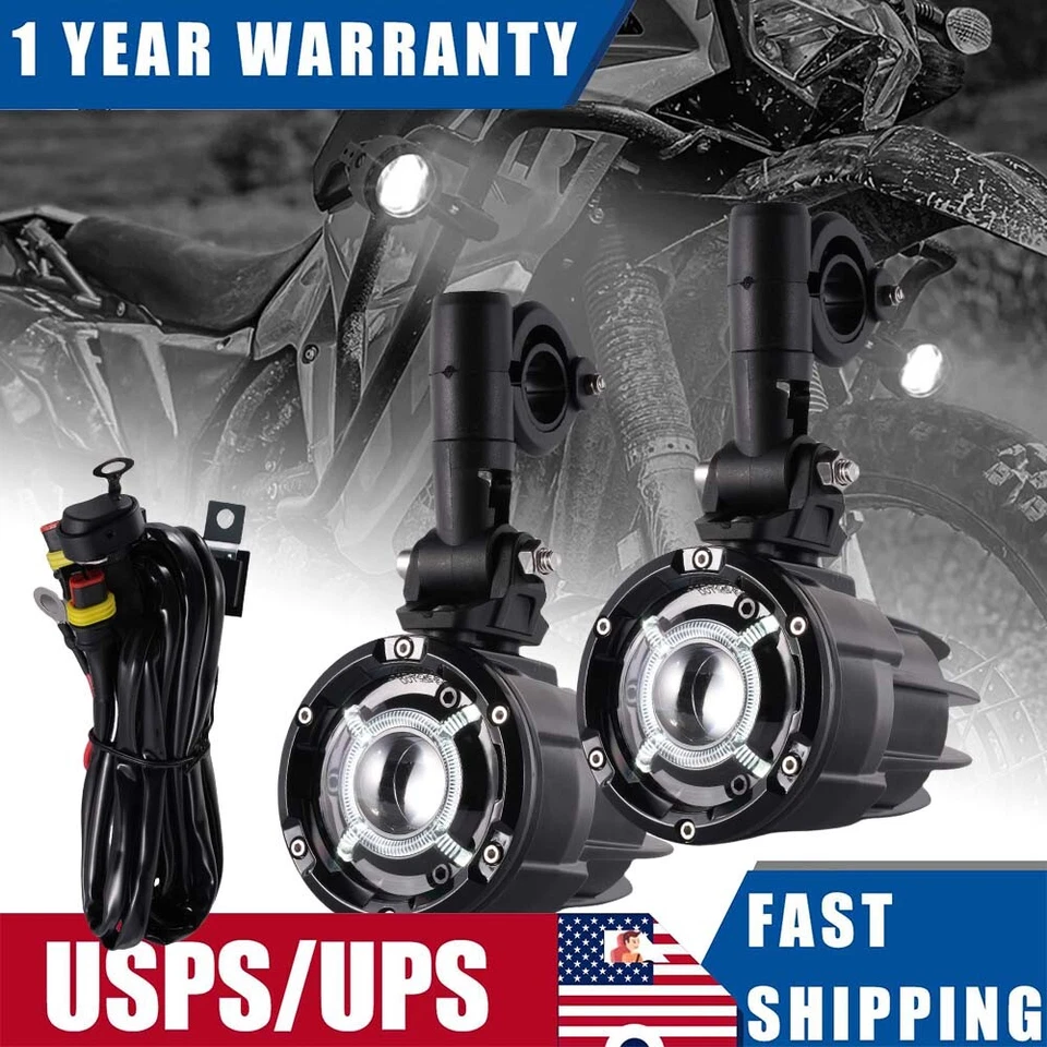 For Suzuki Vstrom 250 650 800 1000 LED Auxiliary Fog Lights Spot Driving w/DRLs - Image 1 of 4