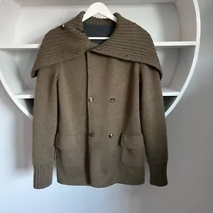 Women's LORO PIANA 100% CASHMERE Reversible Sweater Jacket Coat Suede Size 44 - Picture 1 of 16