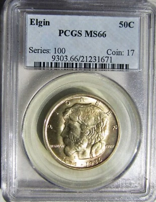 1936 PCGS ELGIN COMMEM - MS66 - LUSTROUS, WELL STRUCK - HINT OF GOLD TONE - Image 1 of 3