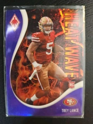 2021 Panini Phoenix Heat Wave Purple /125 Trey Lance #15 Rookie RC - Image 1 of 3