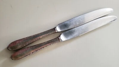 2 ANTIQUE COLLECTIBLE KNIVES 8.75" GORHAM SILVER PLATE,1940 INVITATION - MONO - Image 1 of 4