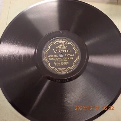 78 Jimmie Rodgers Victor 23636 Gambling Polka Dot Blues When The Cactus Is Bloom - Image 1 of 2
