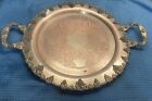 Vintage Round Silver Plated on Copper Tray Federal Silver Company
