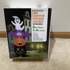 Halloween Inflatable Stacked Figures Ghost Bat Pumpkin Cat 6" NEW