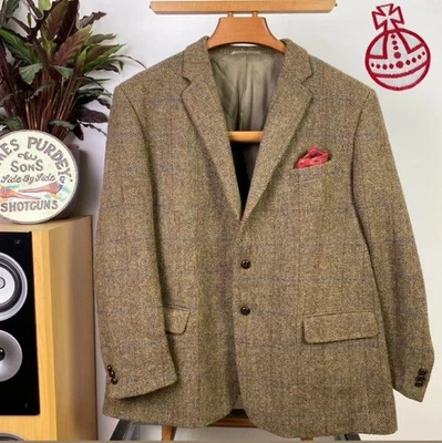 Harris Tweed (48R) EWM House Check Herringbone Windowpane Blazer Sport Jacket - Image 1 of 4
