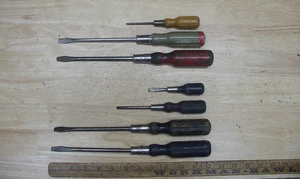 7 Vntg Stanley Wood Handle Screwdrivers,Incl No. 21 & {3}No. 20 Hurwood,VGC,L@@K - Picture 1 of 20