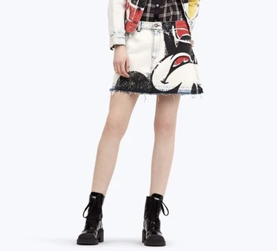 Minifalda corta de mezclilla rara Marc Jacobs para mujer talla 27 Mickey Mouse Y2K Foto 1 de 4