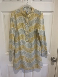 Vestido Camisa Popover Para Mujer Ivy Jane Talla Mediana M Mostaza Azul Claro Floral  - Imagen 1 de 12