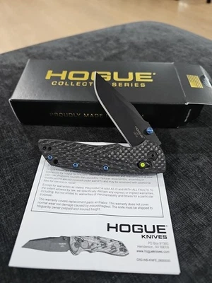 Hogue Deka Collector Serie Fibra de Carbono Negro Cerakote 20CV Hoja Tritio Inserto Foto 1 de 4