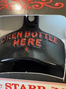 HIER FLASCHE ÖFFNEN NEU Flaschenöffner Starr X Wandmontage stabil SCHWARZ Gusseisen - Bild 1 von 3