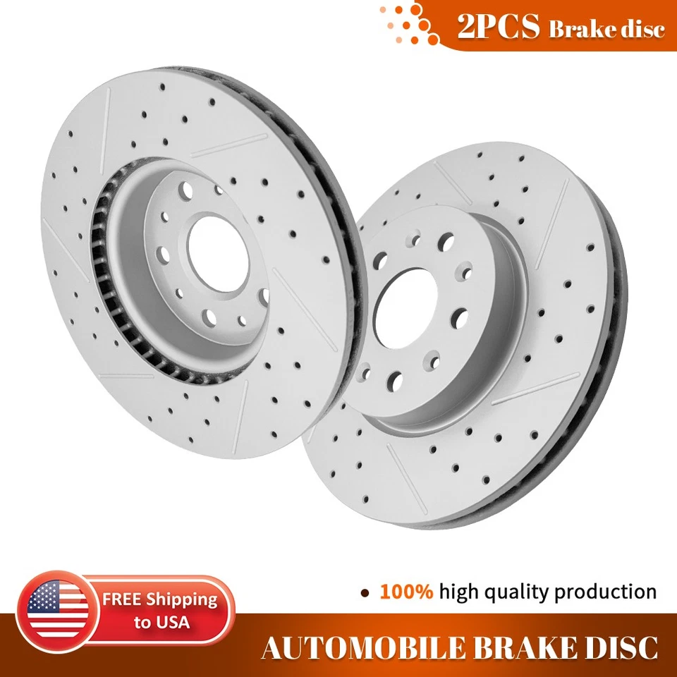 Комплект передних перфорированных тормозных дисков 321 мм для Chevrolet Camaro 2016 2017 2018 - 2021 годов выпуска - Изображение 1 из 4