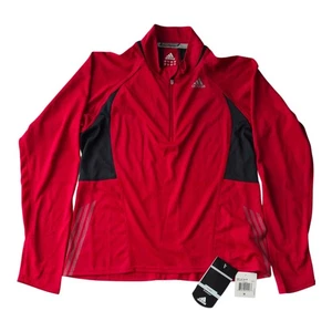 BRANDNEU Adidas Damen rot sportlich Langarm Top Größe M Medium mit Etikett  - Bild 1 von 13
